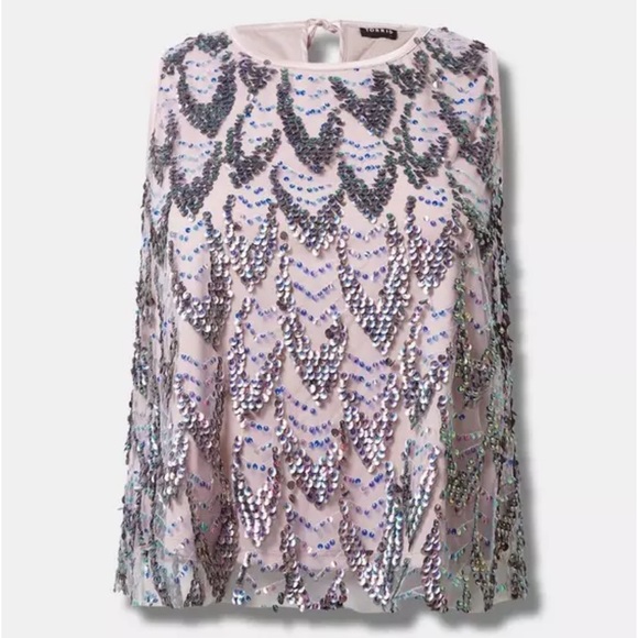 Torrid Sequin Shell Crop Top 3X New With Tag - Picture 5 of 5